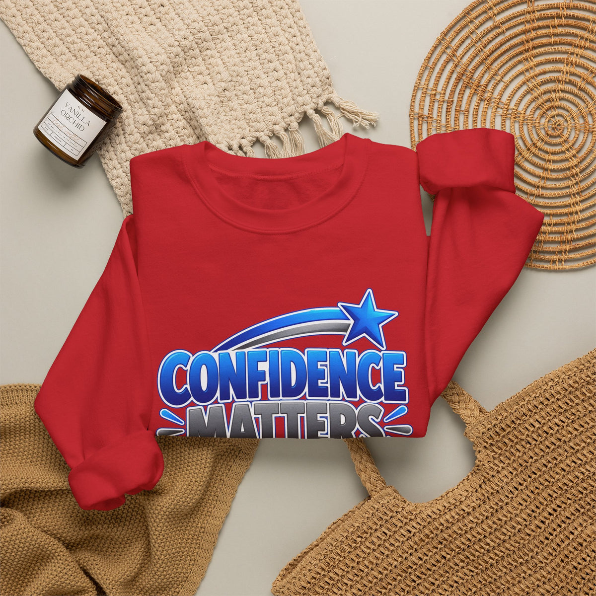 Confidence Matters Crewneck Sweatshirt — Motivational Graphic Pullover
