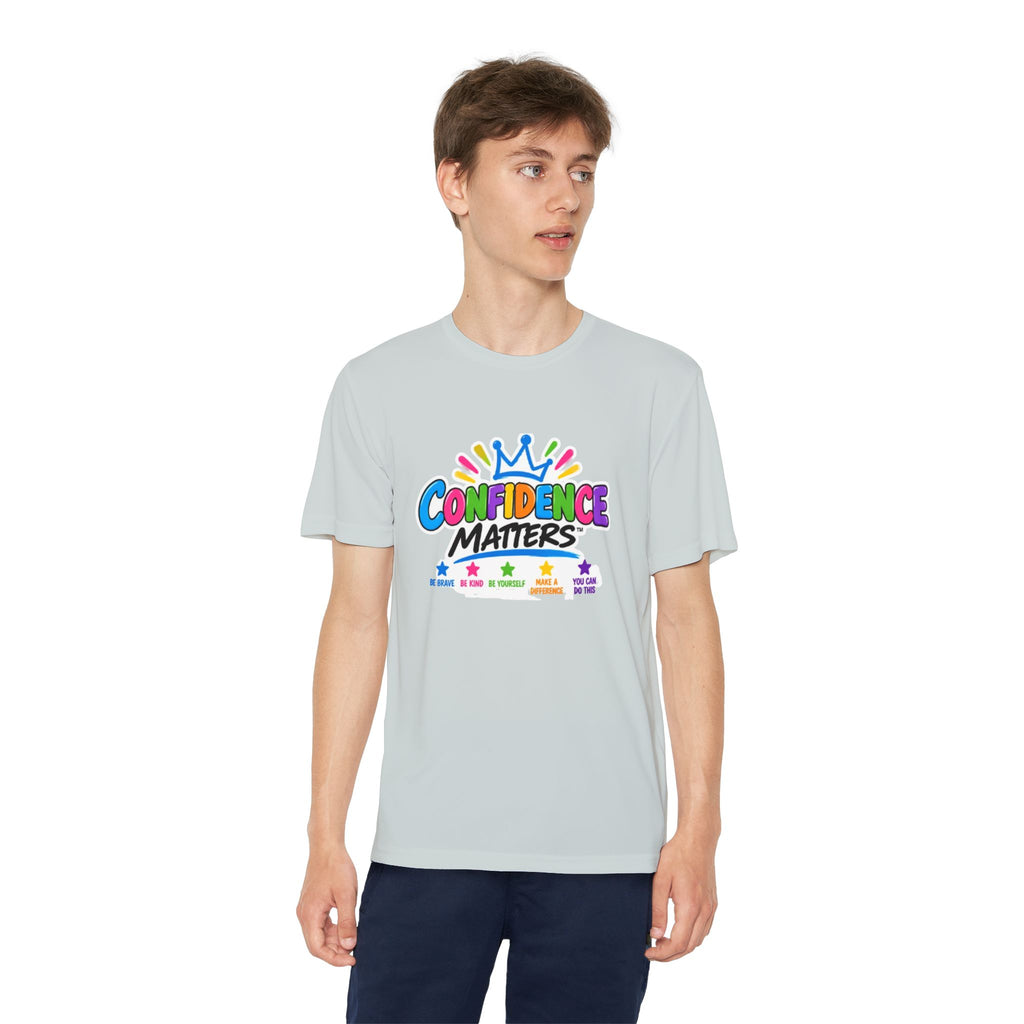 Confidence Matters Youth Tee — Colorful Crown Kids Shirt