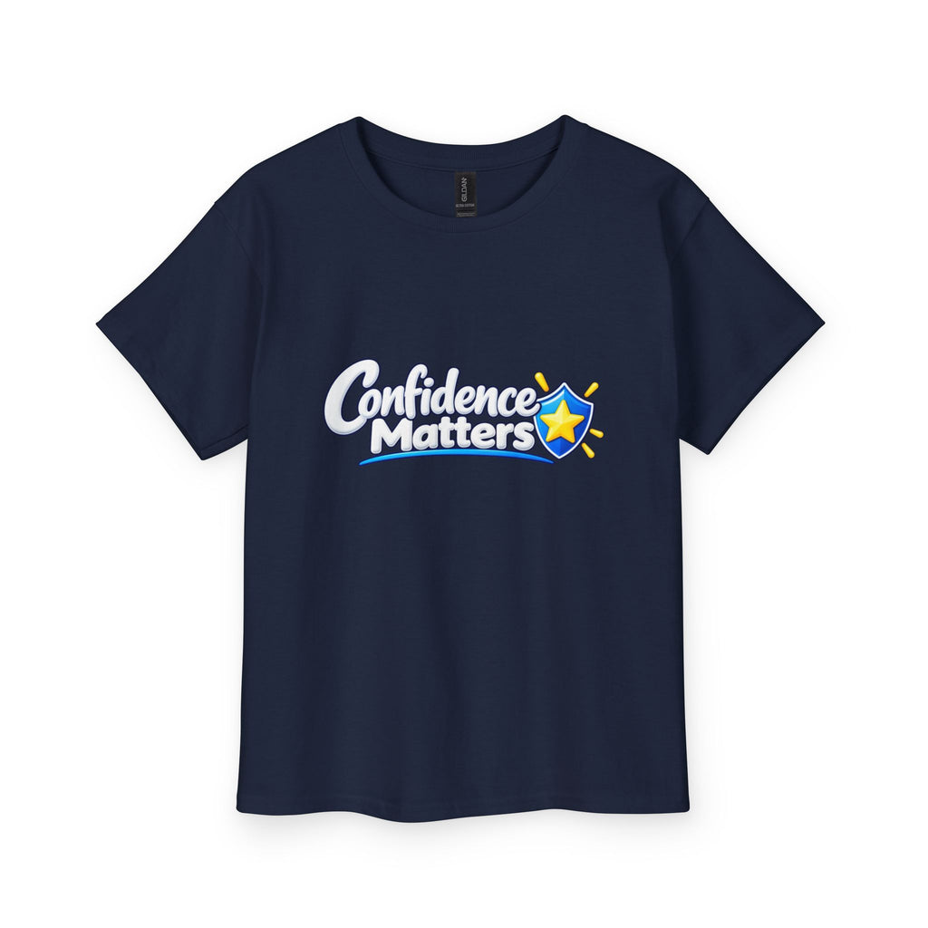 Youth Tee - "Confidence Matters" Graphic Kids T-Shirt (Motivational Star Design)