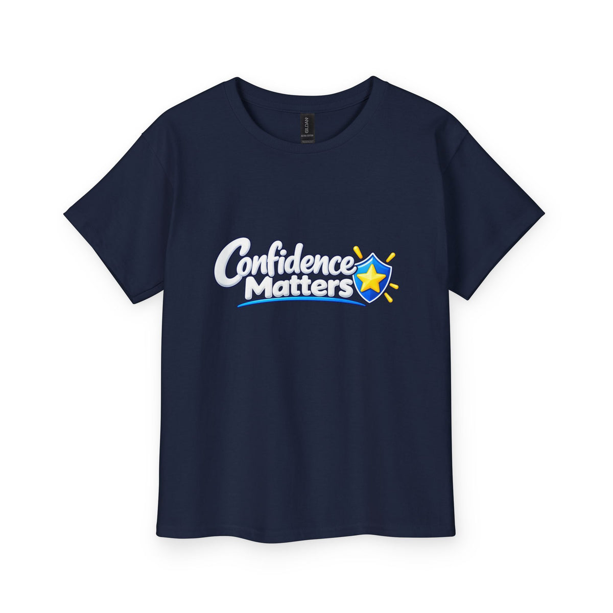 Youth Tee - "Confidence Matters" Graphic Kids T-Shirt (Motivational Star Design)