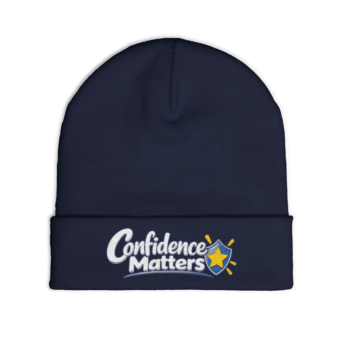 Confidence Matters Embroidered Knit Beanie