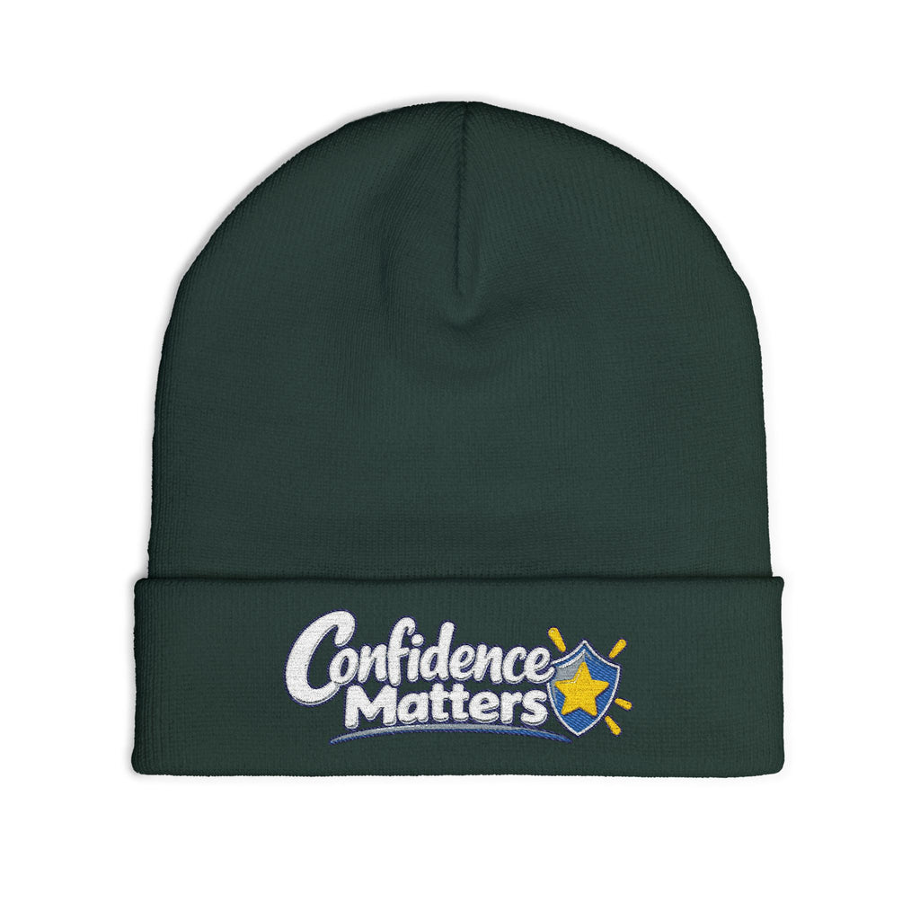 Confidence Matters Embroidered Knit Beanie