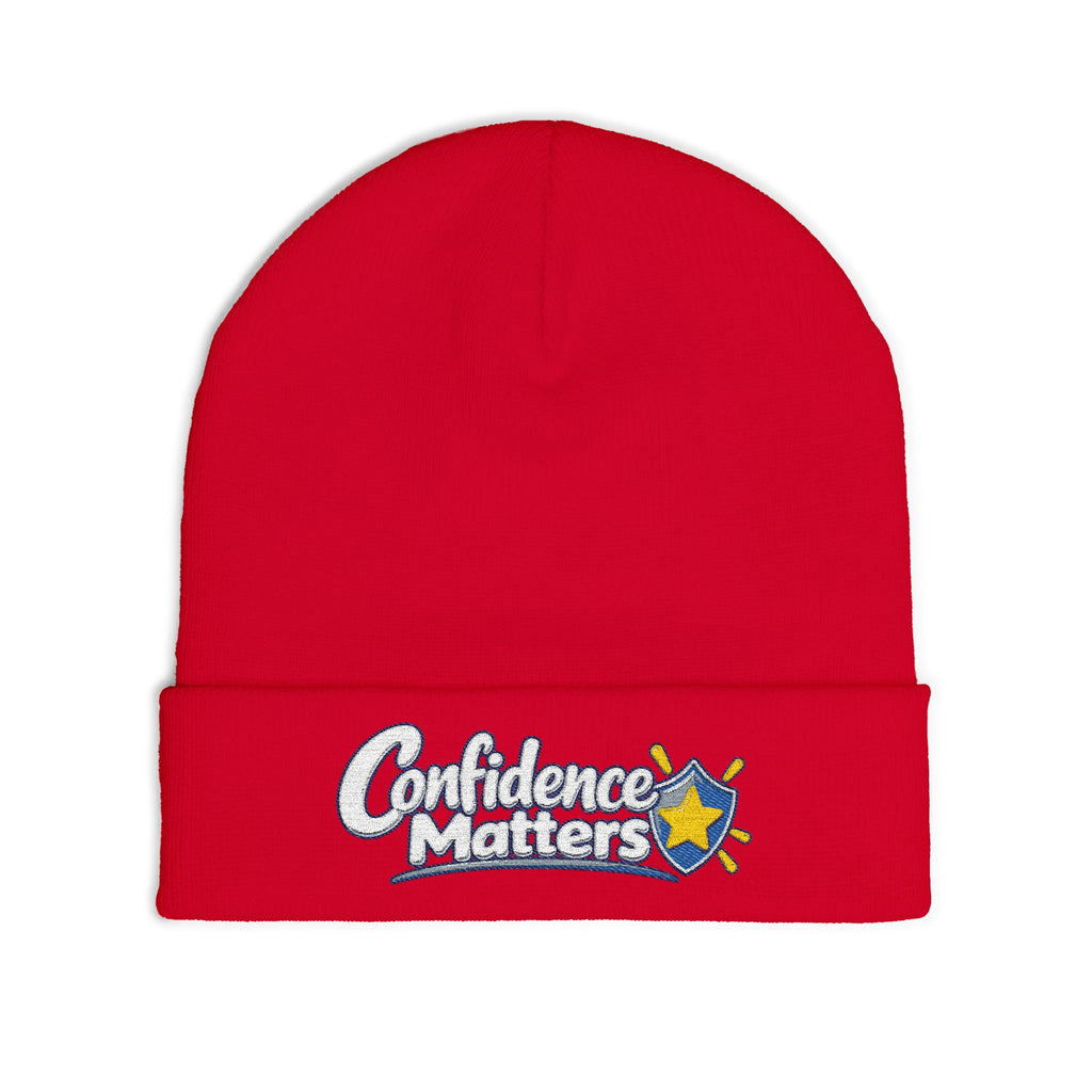 Confidence Matters Embroidered Knit Beanie