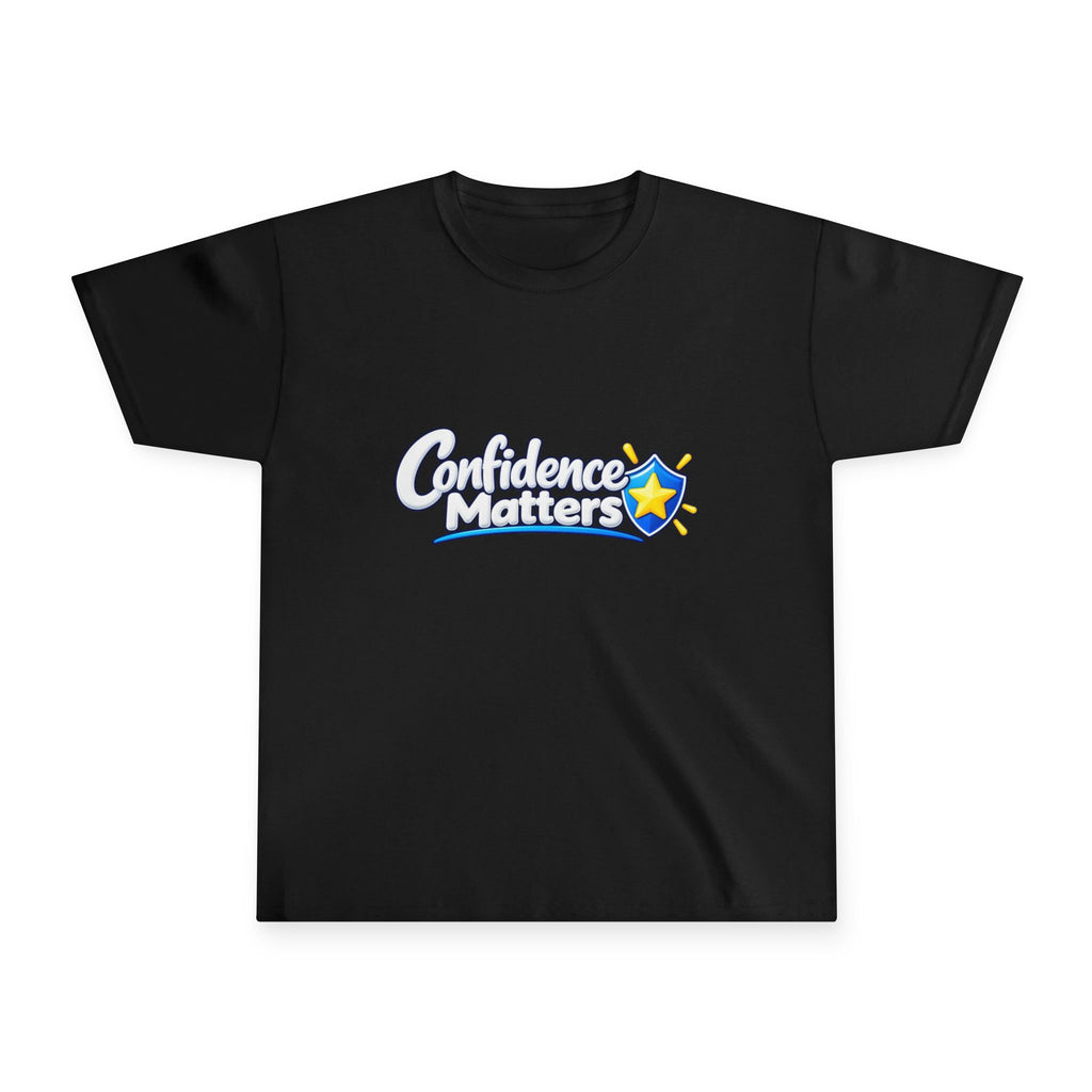 Youth Tee - "Confidence Matters" Graphic Kids T-Shirt (Motivational Star Design)