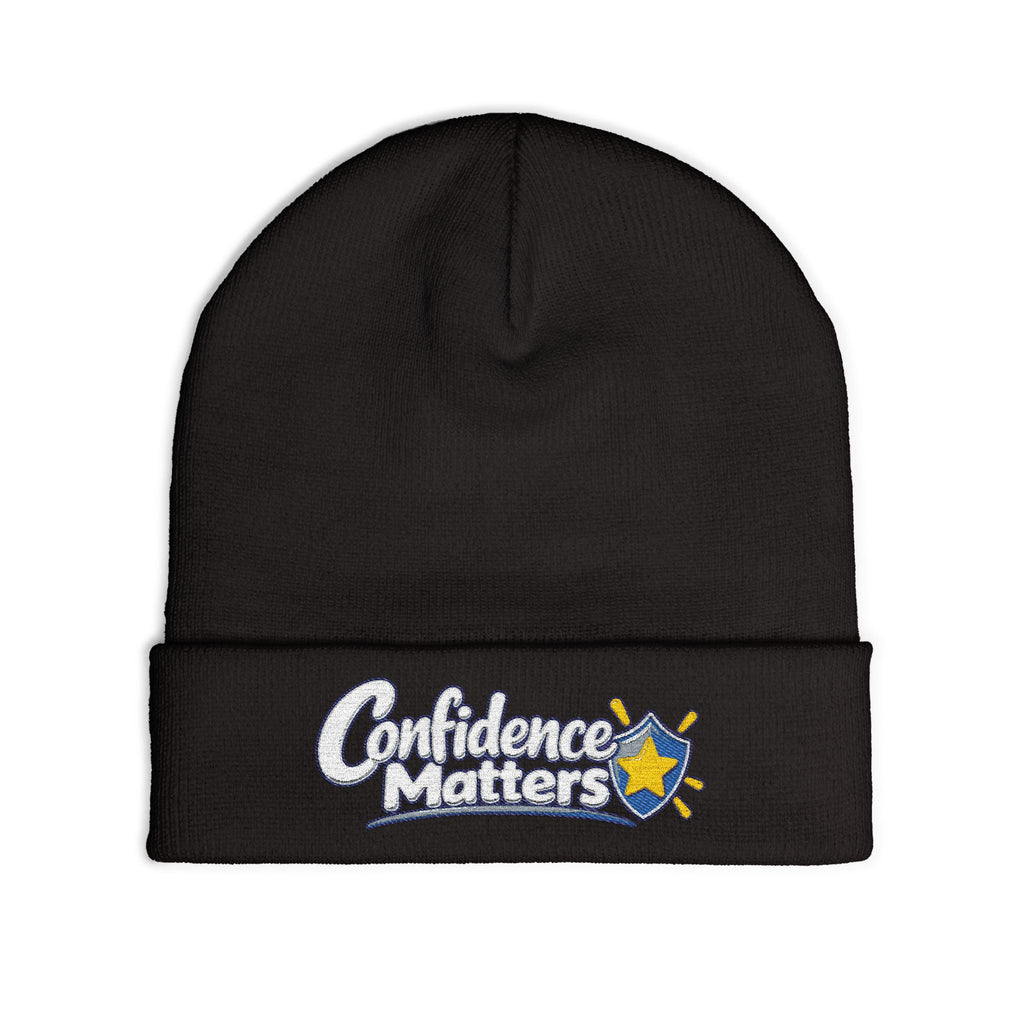 Confidence Matters Embroidered Knit Beanie