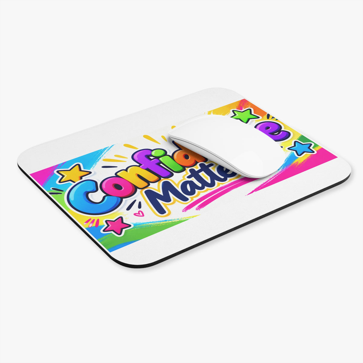 Confidence Matters Mouse Pad — Colorful Motivational Desk Mat
