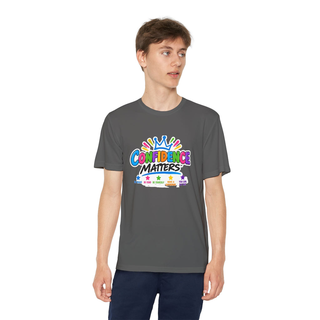 Confidence Matters Youth Tee — Colorful Crown Kids Shirt