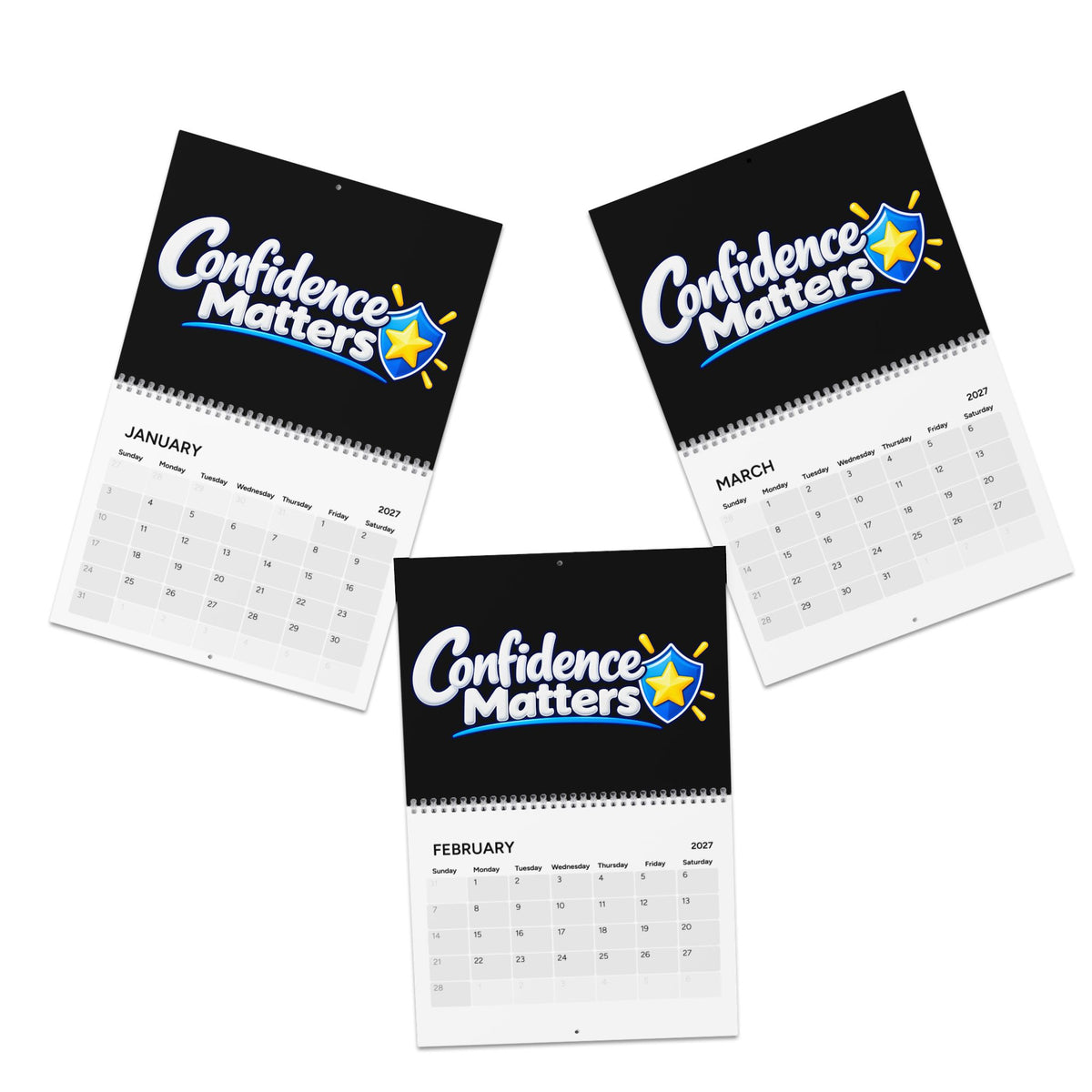 Confidence Matters 2027 Wall Calendar — Inspirational Monthly Planner for Home & Classroom