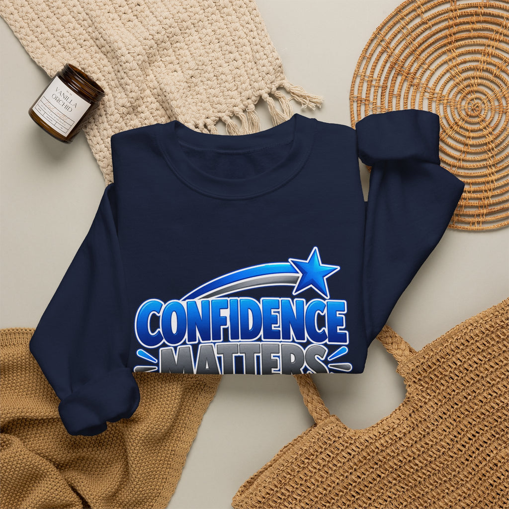 Confidence Matters Crewneck Sweatshirt — Motivational Graphic Pullover