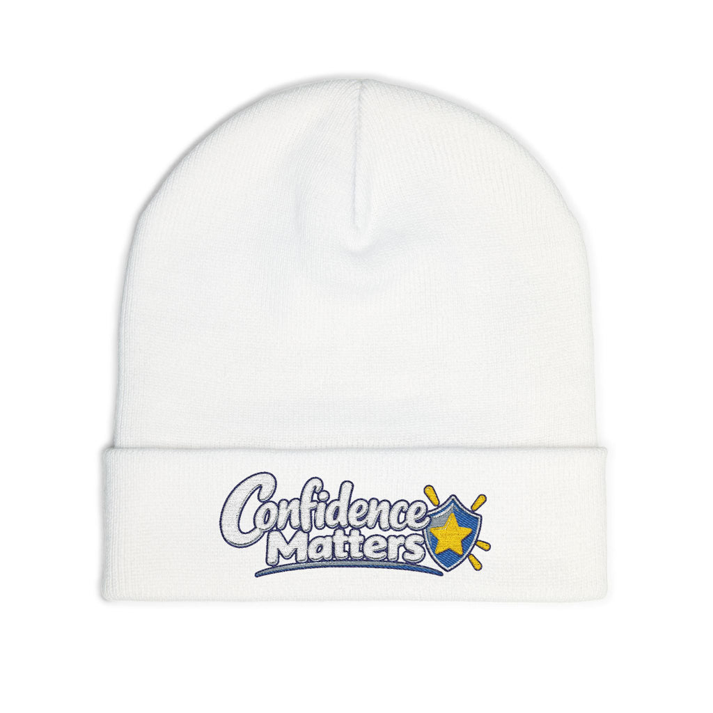 Confidence Matters Embroidered Knit Beanie