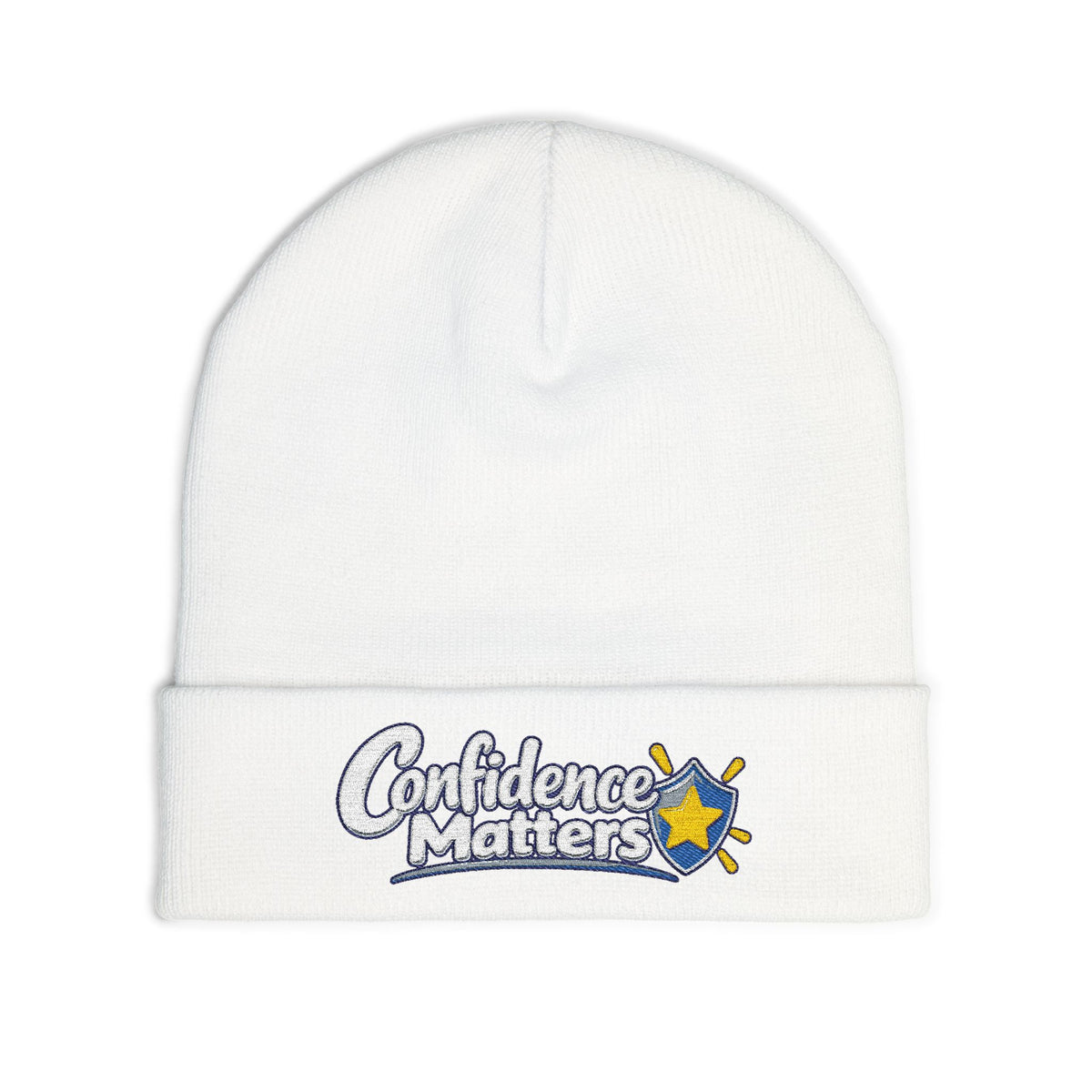 Confidence Matters Embroidered Knit Beanie