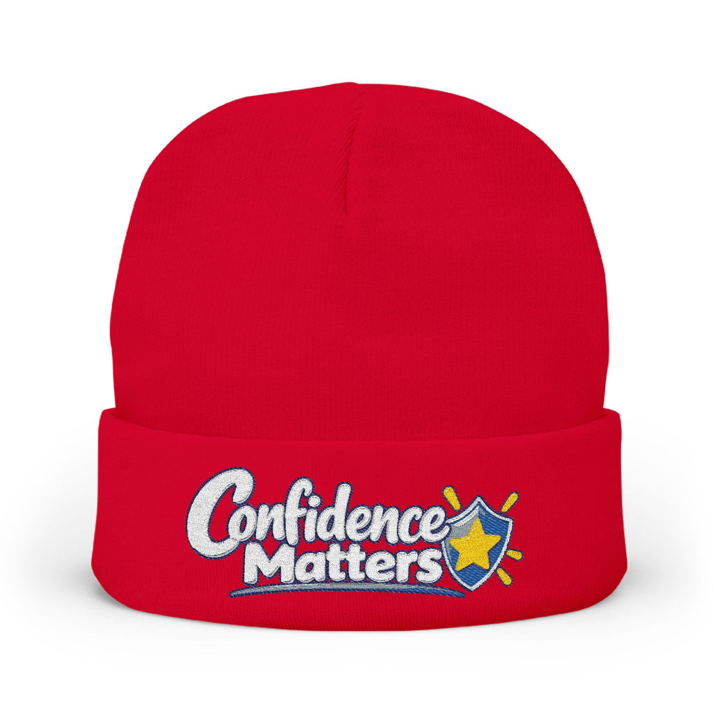 Confidence Matters Embroidered Knit Beanie