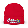 Confidence Matters Embroidered Knit Beanie