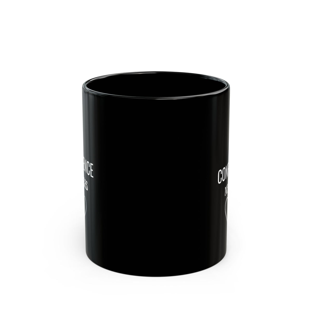 Confidence Matters Black Mug — Inspirational Coffee Cup with Heart Design (11oz & 15oz)