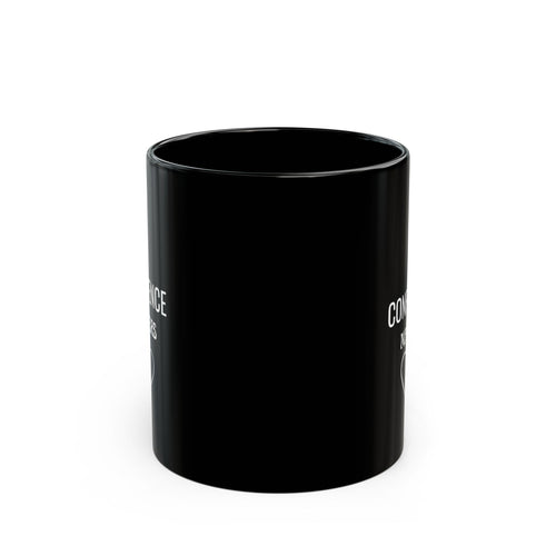 Confidence Matters Black Mug — Inspirational Coffee Cup with Heart Design (11oz & 15oz)