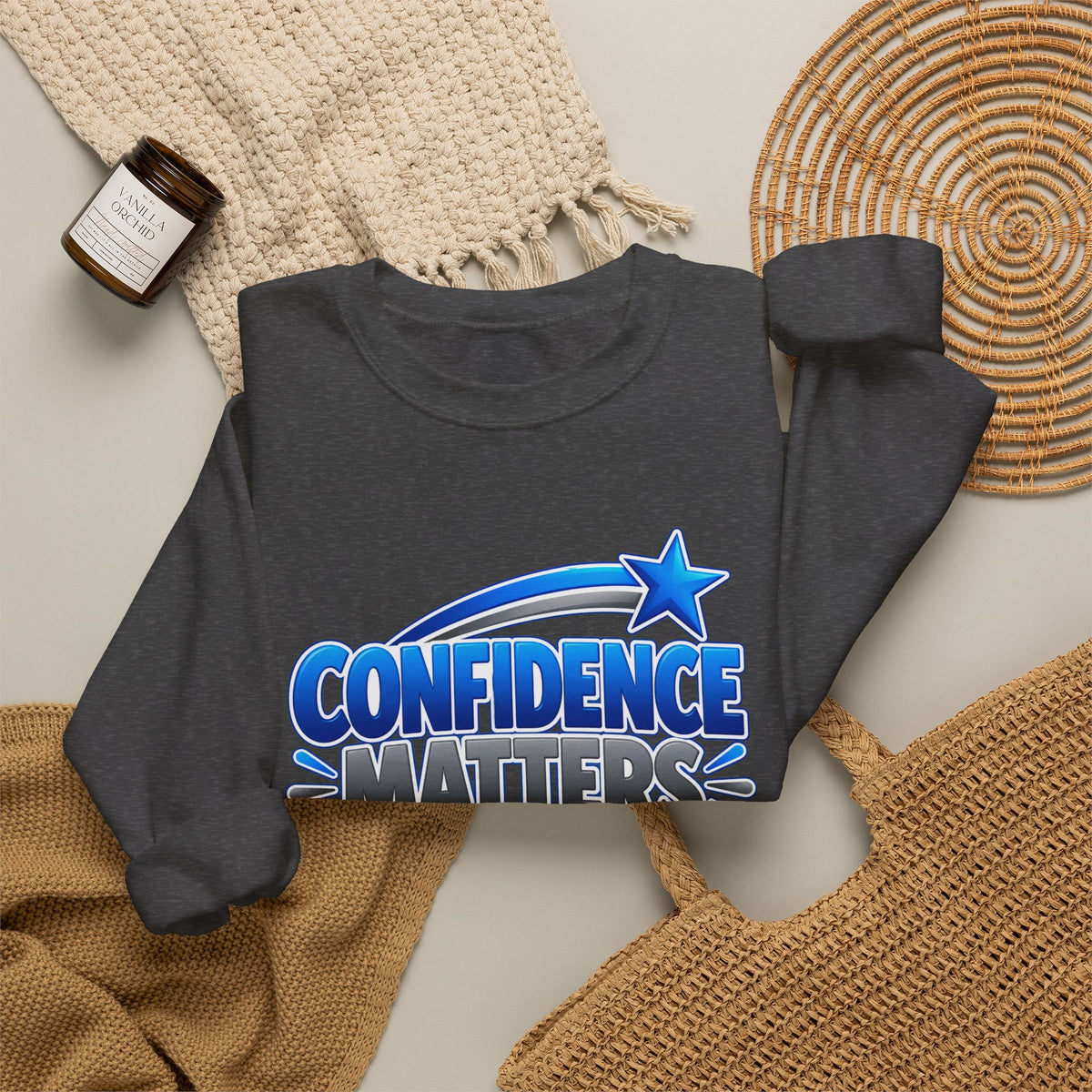 Confidence Matters Crewneck Sweatshirt — Motivational Graphic Pullover