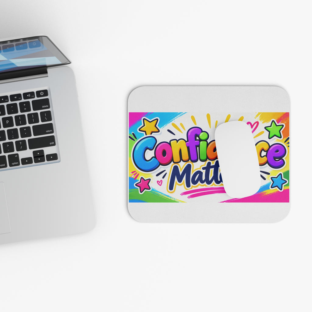 Confidence Matters Mouse Pad — Colorful Motivational Desk Mat
