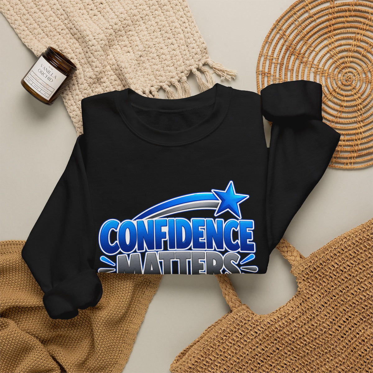 Confidence Matters Crewneck Sweatshirt — Motivational Graphic Pullover