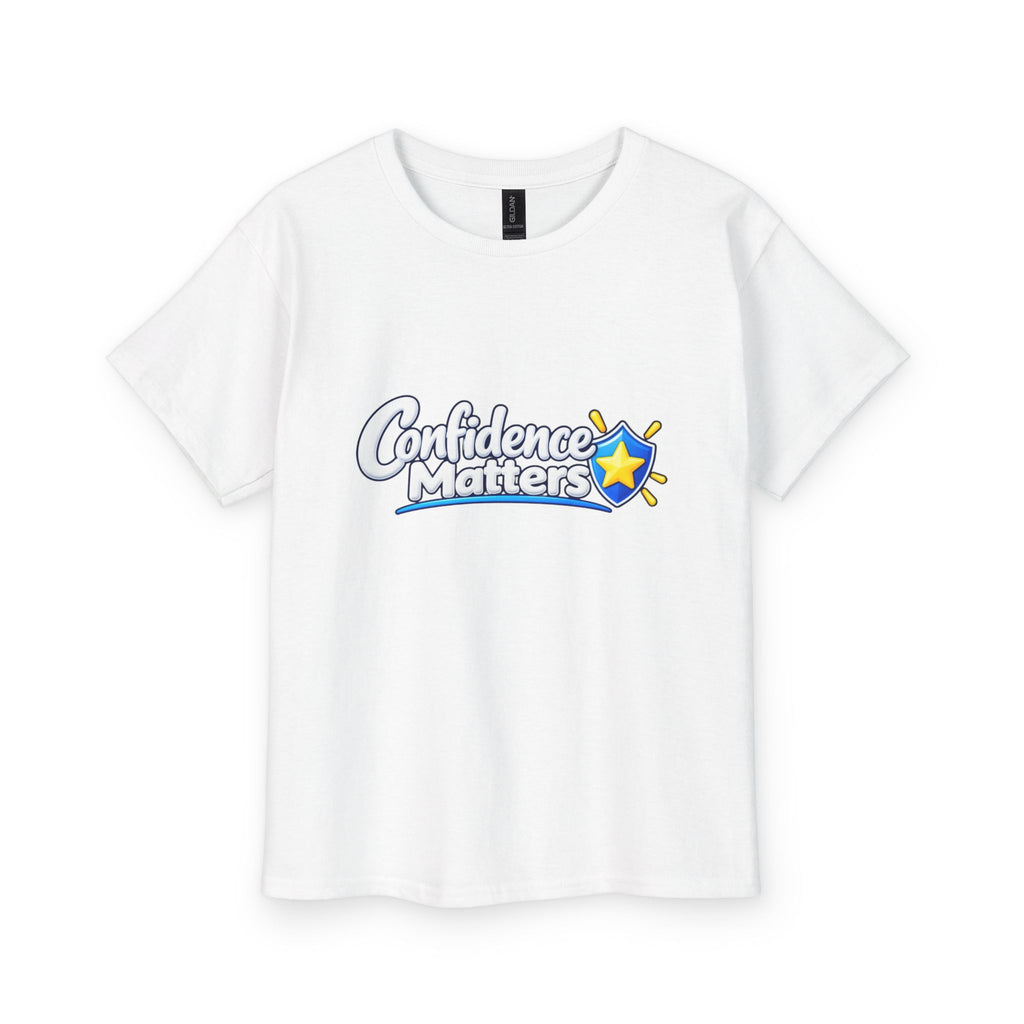 Youth Tee - "Confidence Matters" Graphic Kids T-Shirt (Motivational Star Design)