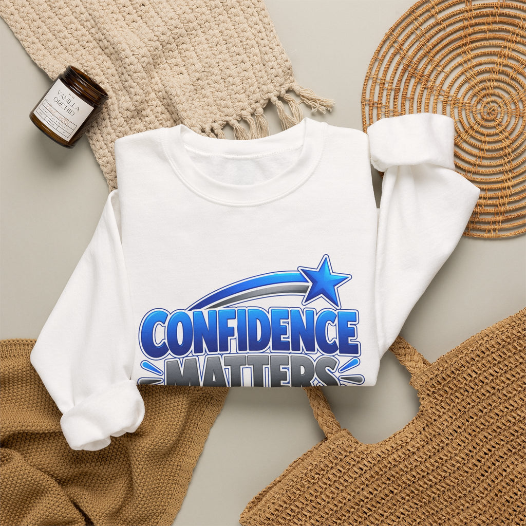 Confidence Matters Crewneck Sweatshirt — Motivational Graphic Pullover
