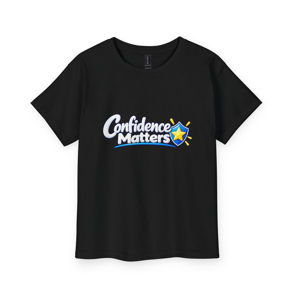 Youth Tee - "Confidence Matters" Graphic Kids T-Shirt (Motivational Star Design)
