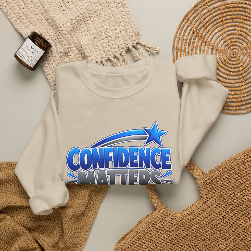 Confidence Matters Crewneck Sweatshirt — Motivational Graphic Pullover